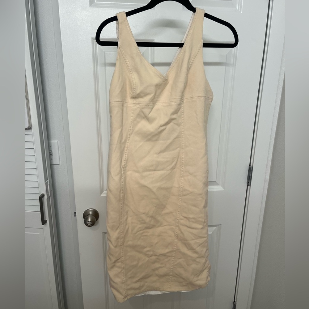 Escada Cream V-Neck Mini Dress